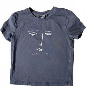 Forever 21 Black Graphic T-Shirt, Size Small